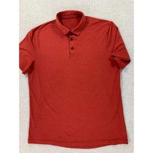 Lululemon Athletica Tech Short Sleeve Polo Shirt (Men's XL) Brick Red